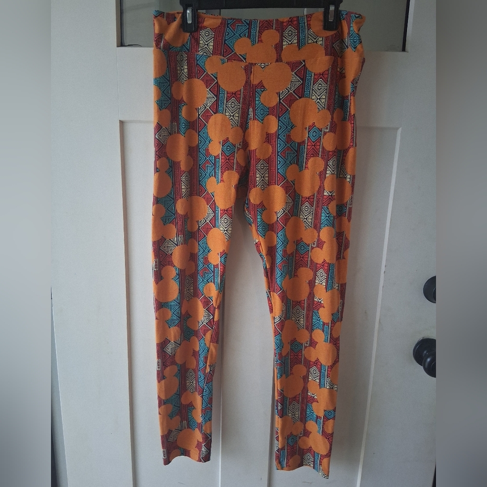 LuLaRoe Orange & Teal Disney Women's Leggings T&C